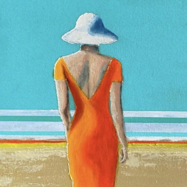 Kobieta na plaży, logo miszkiel.art